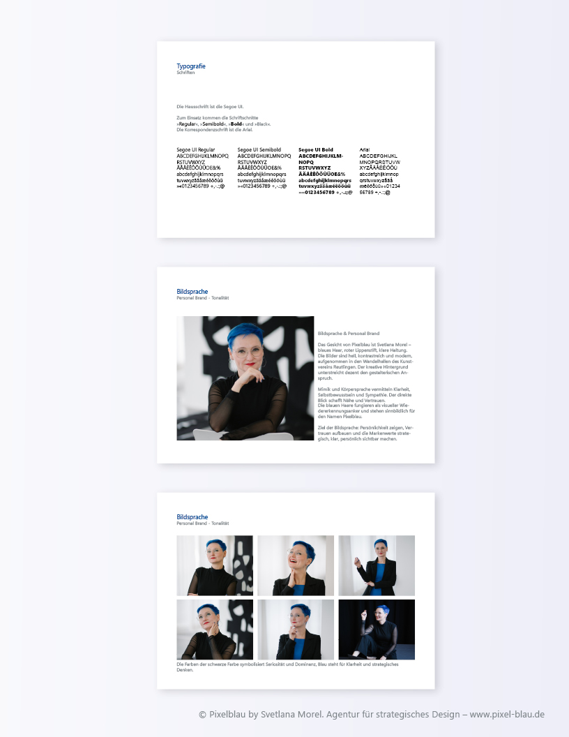 Pixelblau Styleguide - Bildsprache und Personal Brand