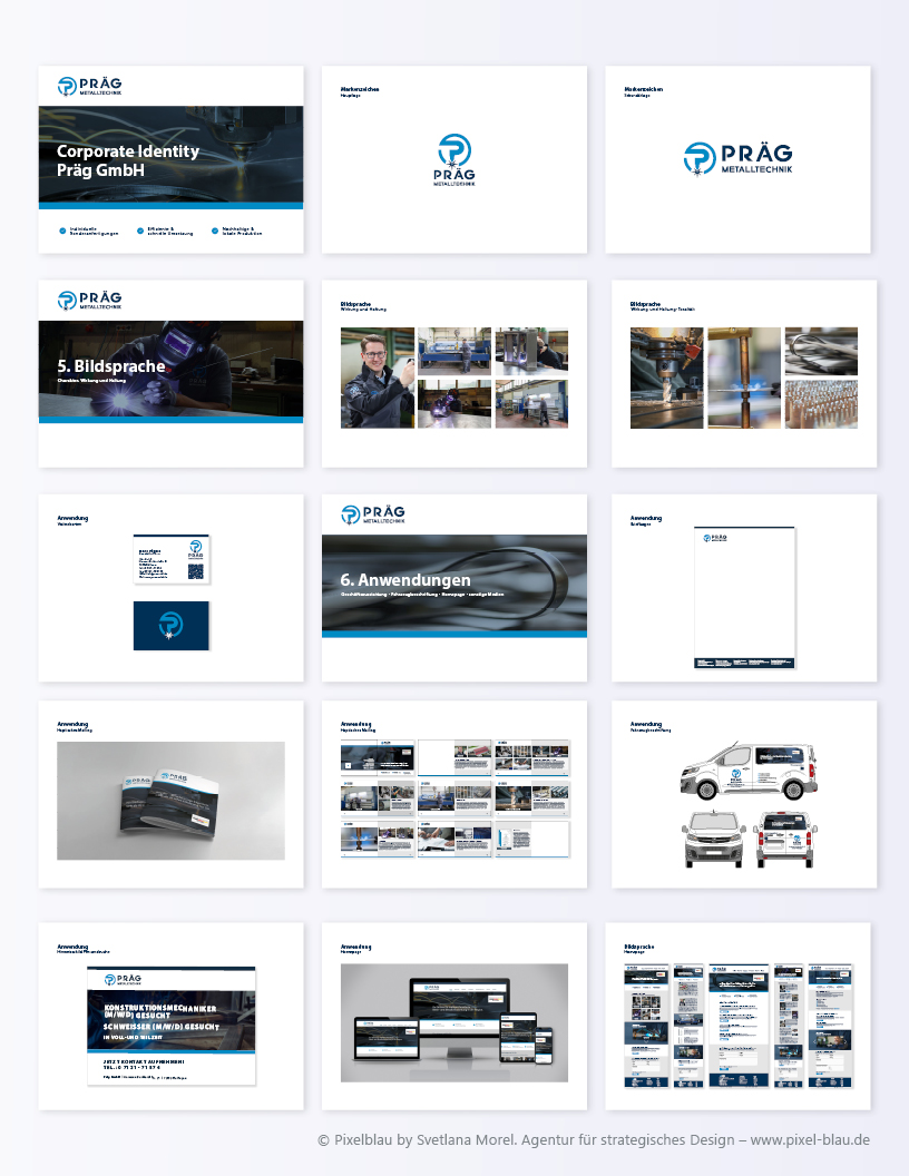 Präg GmbH Styleguide - Corporate Identity Übersicht