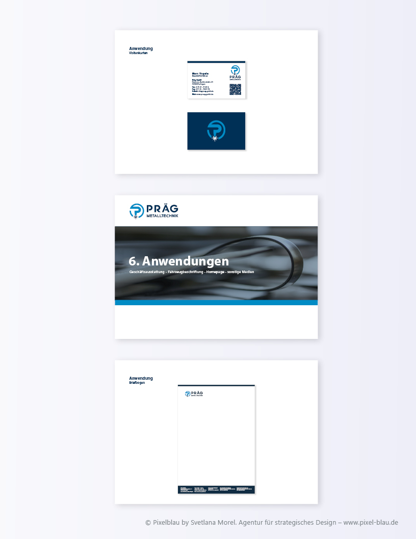 Präg GmbH Styleguide - Anwendungen und Geschäftsausstattung