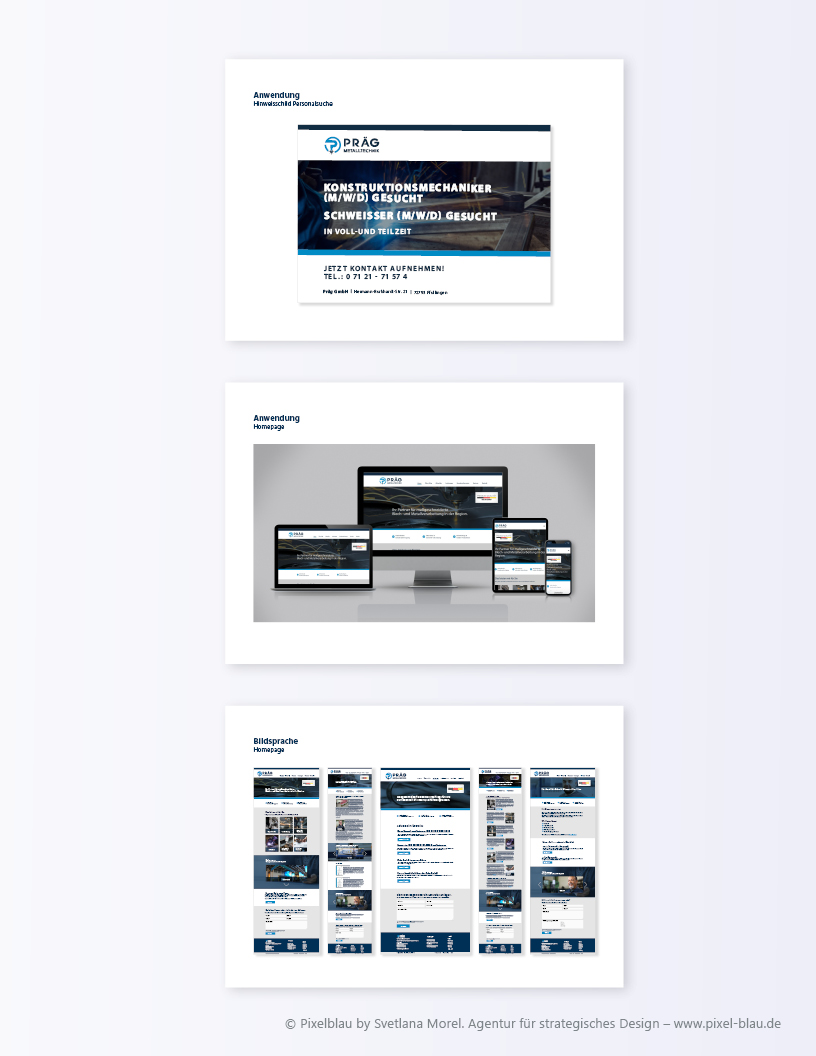 Präg GmbH Styleguide - Homepage und Digitale Medien